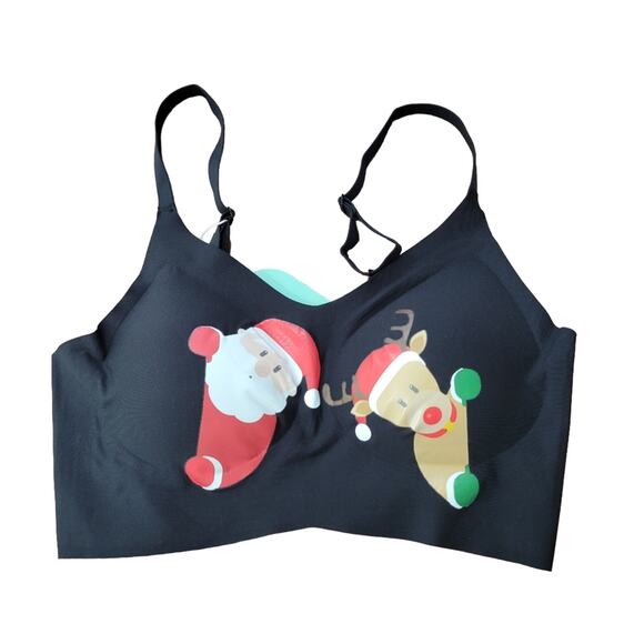 NWT Prettywell Christmas Bralette Convertible Straps Padded Cups Size Large - Picture 1 of 8